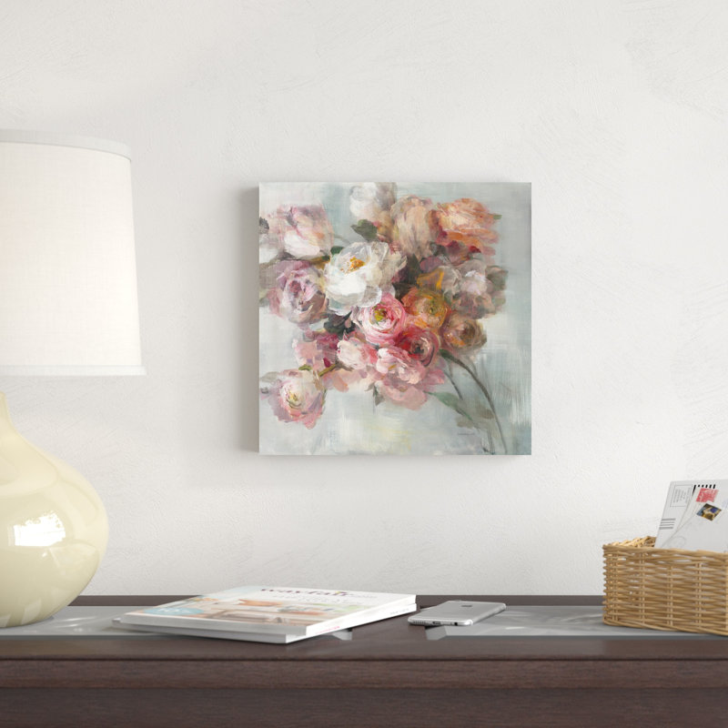 Bouquet rosé, H 12 po x l 12 po