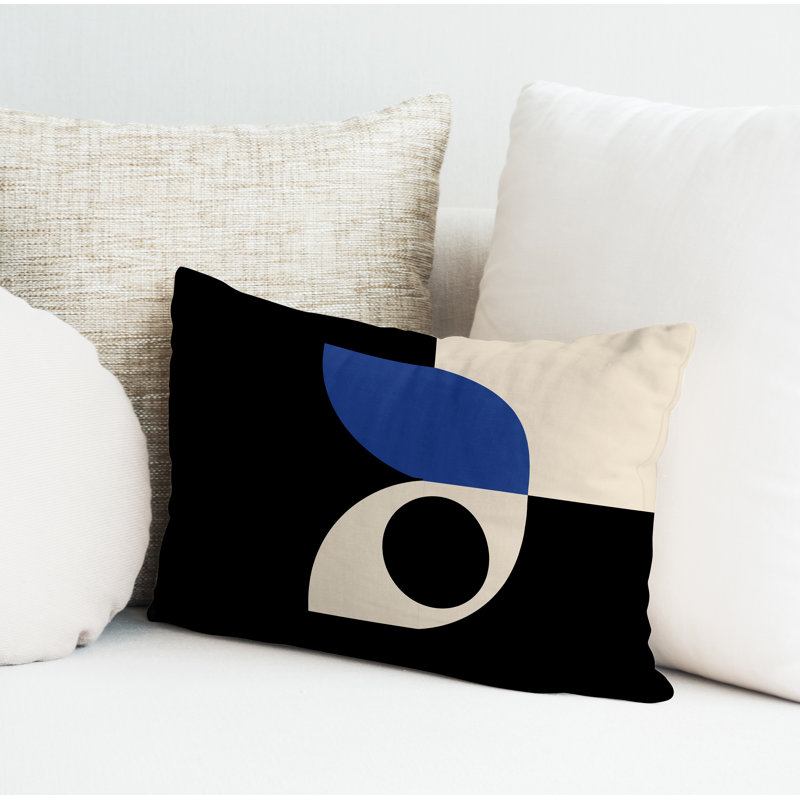 Coussin décoratif intérieur / extérieur en polyester filé Josi, Bleu marine