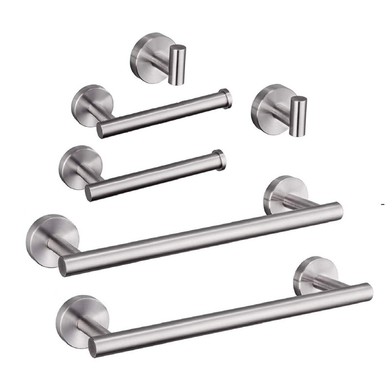 6 - Piece Bathroom Hardware Set, Brushed Nickel