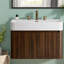 Meuble-lavabo flottant moderne en noyer 24 po Modern-268361034