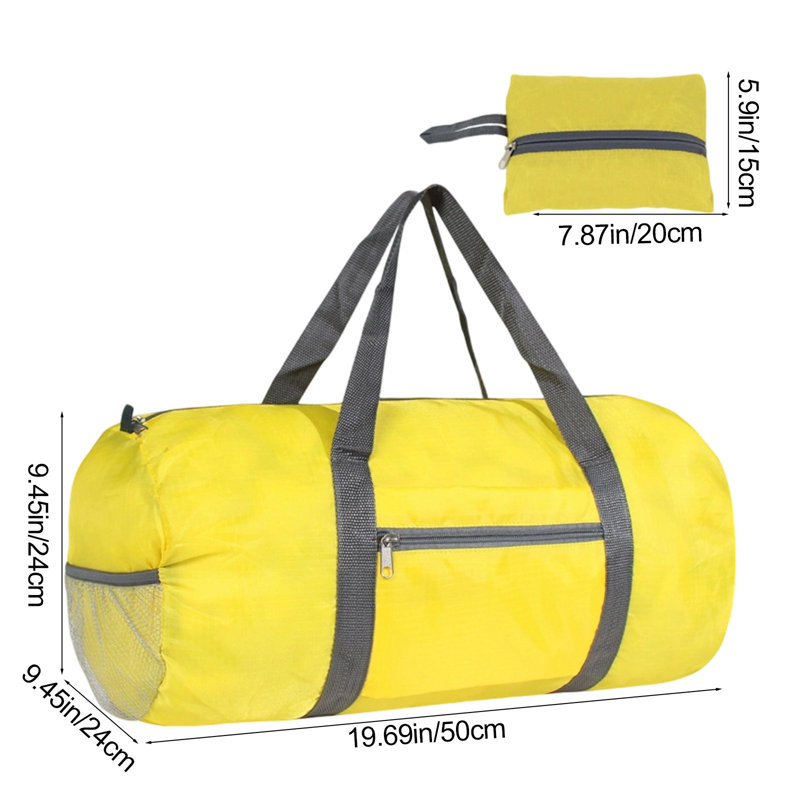  Gym Bag for Men & Women, Foldable Duffle Bag Durable for Sports, Gym & Travel, Yellow, Yellow