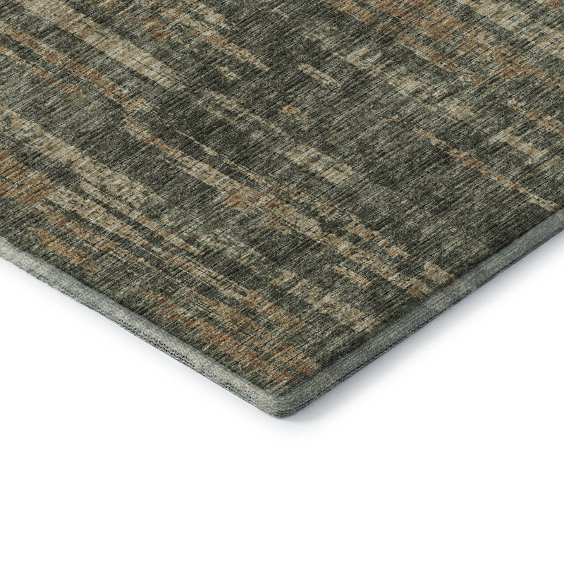 Premium Machine Washable Tiream Green Rug, Runner 2'3" x 7'6"