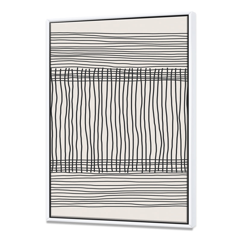 «Minimal Geometric Compostions of Elementary Forms XXII», reproduction d'art murale moderne, H 46 po x l 36 po, Blanc