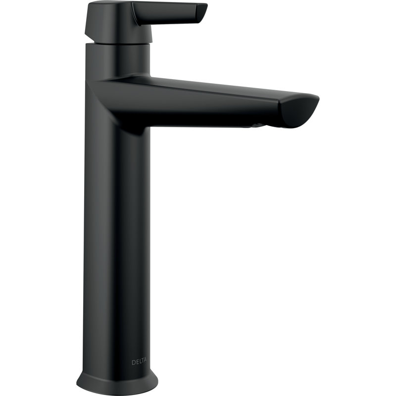 Robinet de salle de bain monotrou avec ensemble de drain Galeon, Noir mat