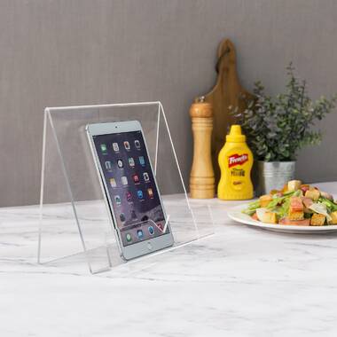 MyGift Premium Clear 4mm Acrylic Kitchen Cookbook Stand