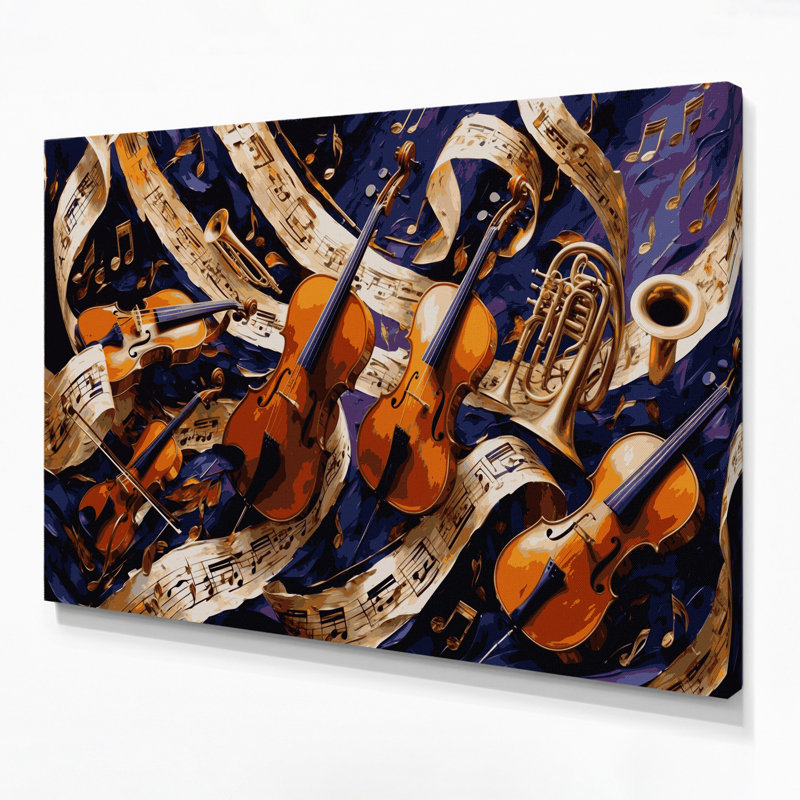 Art mural sur toile mauve Music Music, H 11 po x l 14 po