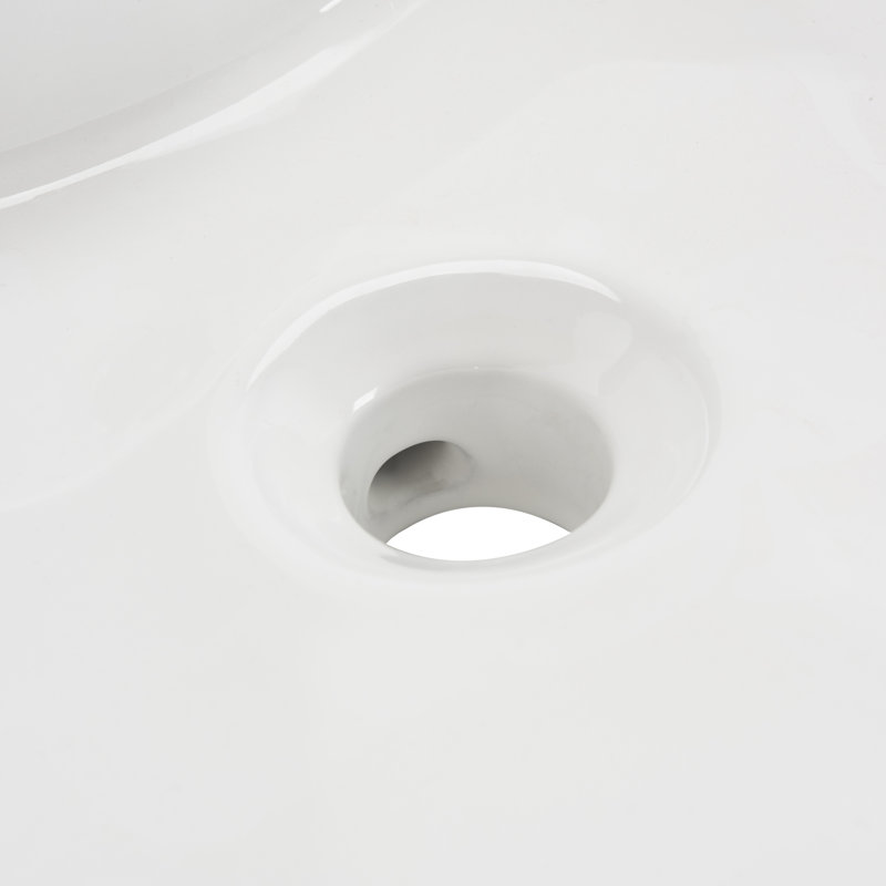 Mira White Ceramic Round Vessel Sink with Overflow Drain