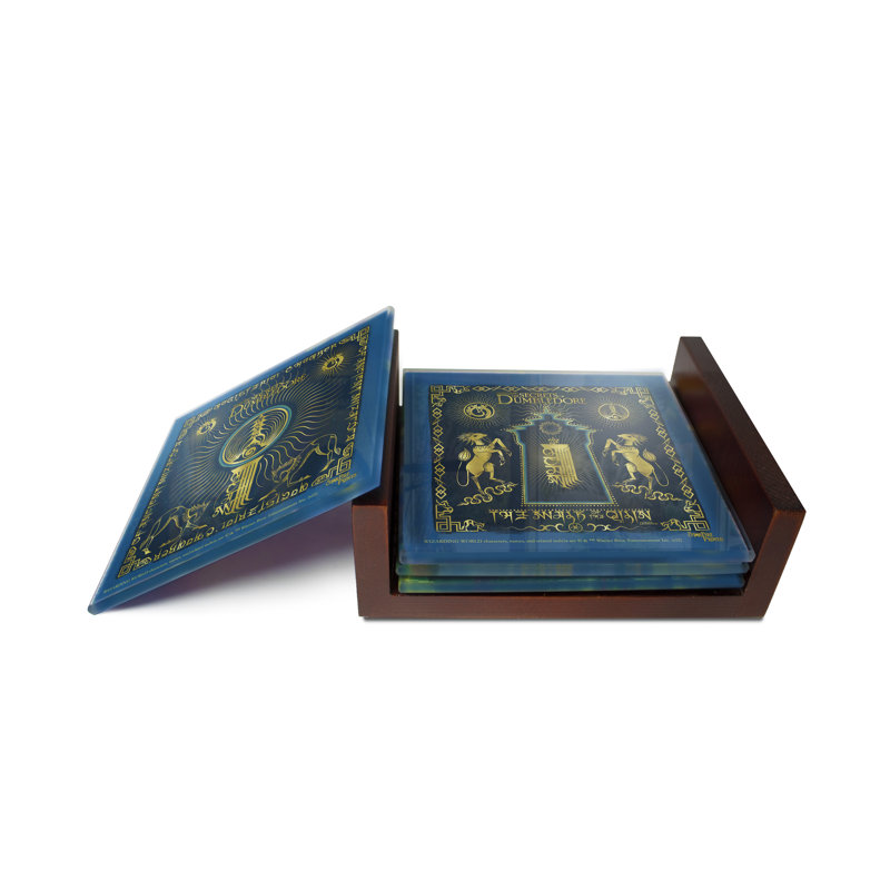(Symboles) Ensemble de sous-verres en verre Starfire, Fantastic Beast 3 / Promenade du Qilin