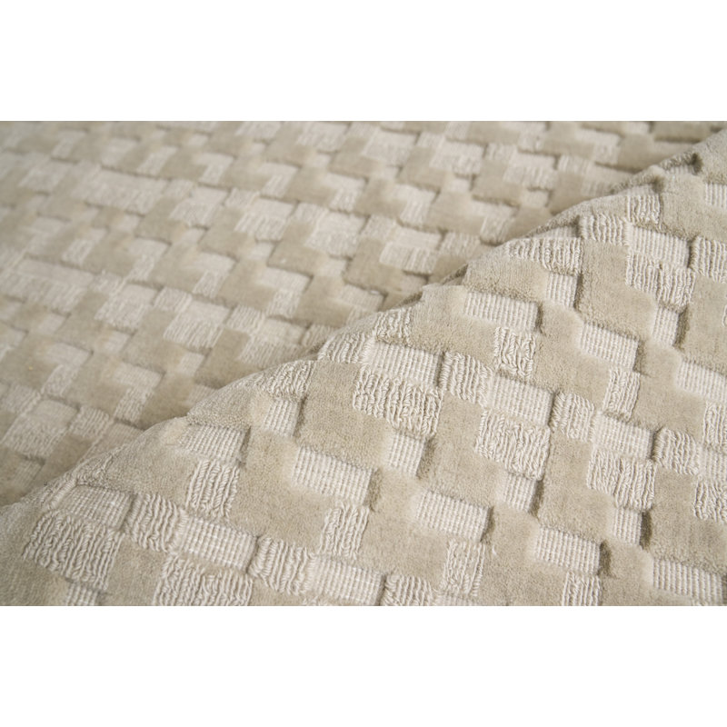 Monroe Wool Geometric Area Rug in Beige, Rectangle 8' x 10'