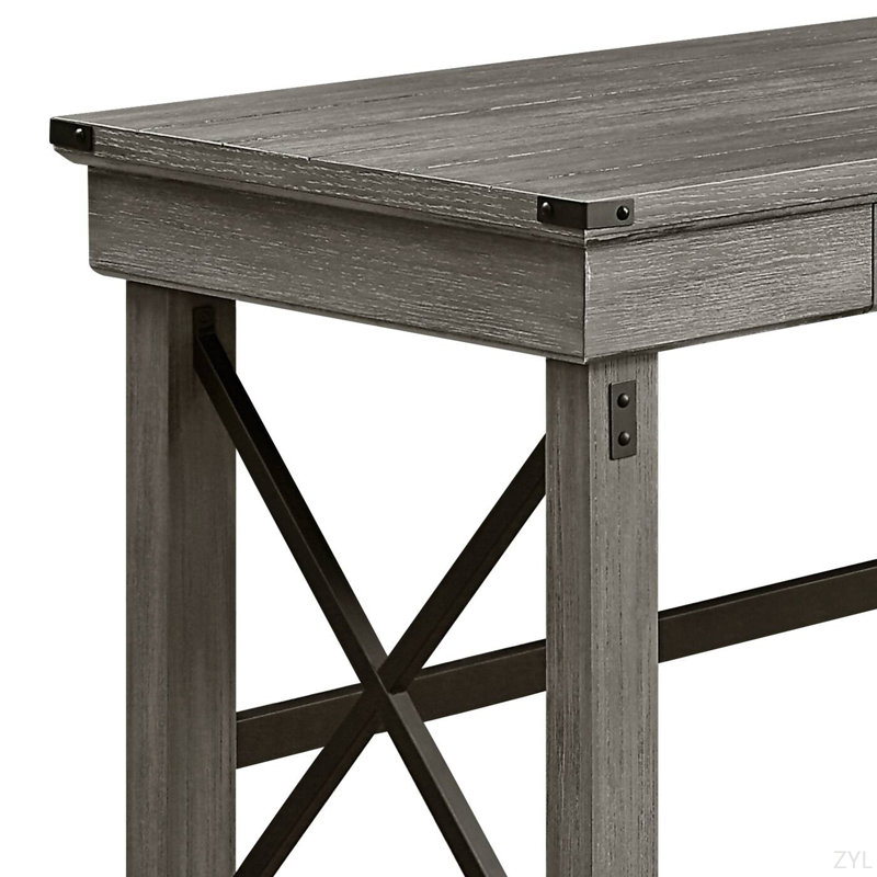 Bureau d'écriture avec finition relevable gris vieilli