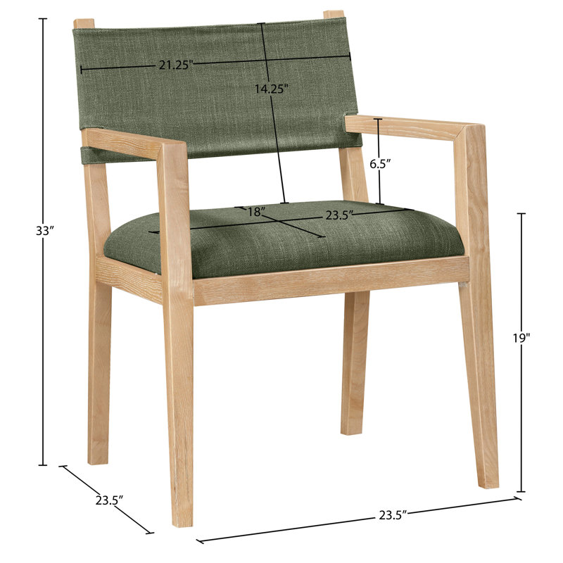 Chaise de salle à manger en tissu texturé Vina, Tissu olive texturé en lin, Teint naturel
