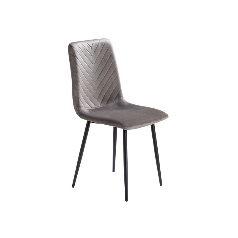 Kincannon Velvet Upholstered Side Chair in Gray