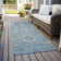 Machine Washable Indoor/Outdoor Christain ACN1373 Teal Rug