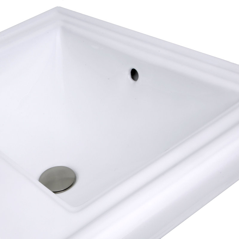 Great Point Rectangular Drop-in Bathroom Sink, White, 4" Centers
