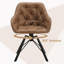 Aaidah 44.5cm H Tufted Upholstered Metal Armchair-1711615193