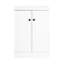 Armoire de salle de bain moderne avec lavabo en résine blanche, porte à fermeture douce et poignées en métal - 24 charnières, modèle autoportant 24 po-1763768025-1763768027
