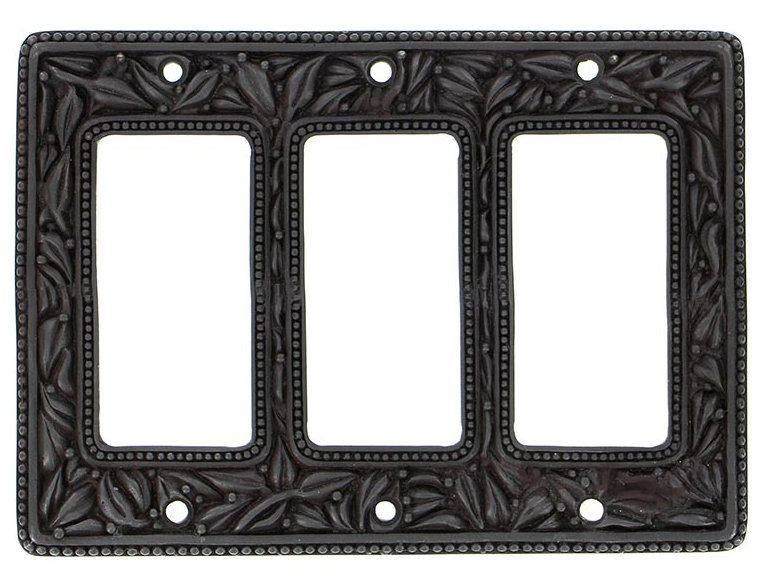 San Michele 3-Gang Rocker Combination Wall Plate, Oil-Rubbed Bronze, 4.5" H x  6.25" W x 0.25" D
