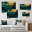 Sarcelle et or liquide Magic I - abstrait, décoration murale acrylique-101522808