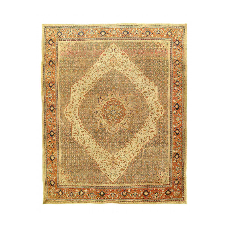 Ivory Persian Antique Tabriz Haji Jalili 10'x13'