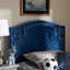 Tête de lit tapissier à tête cloutée en velours bleu royal Montserrad, H 56,04 po x l 38,69 po x P 2,16 po