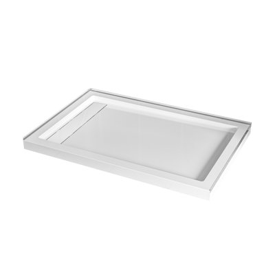 Base de bac de douche avec drain réversible blanc brillant Marquette 48 X 32