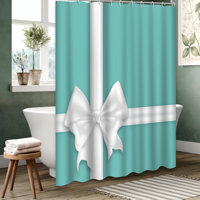 Rideau de douche en satin blanc avec 12 crochets, L 72 po x l 72 po