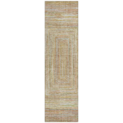 Machine Washable Indoor/Outdoor Xhevrie Tan Rug