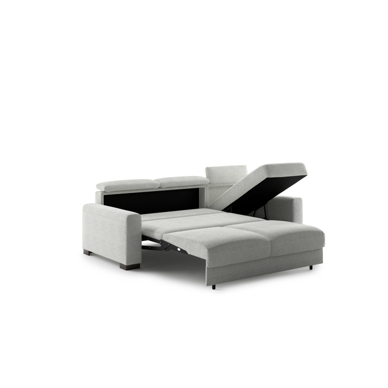 Elliot Loveseat + Openable Chaise - Lea 40 - 402/6 Smoked, 33" H x 109" W x 44" D
