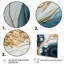 «Blue and Gold Marble River I», art mural abstrait à encre liquide-719021605-719021604