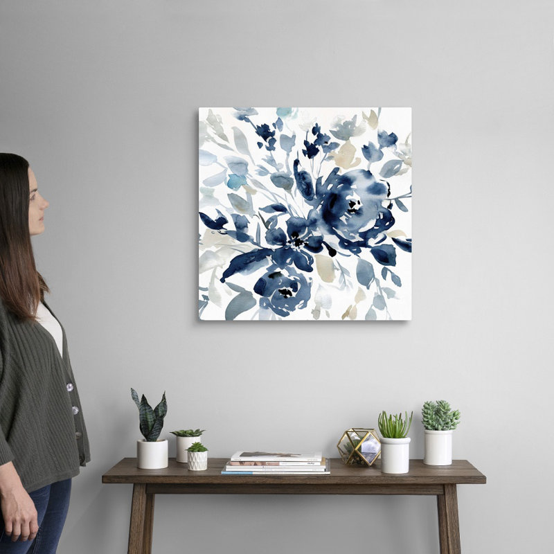 Indigo Garden I - Painting on Canvas, Wrapped Canvas, 24" H x 24" W x 1.25" D