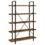 Industrial-Inspired Open Back Bookcase With Antique Nutmeg Shelves And Sturdy Frame
