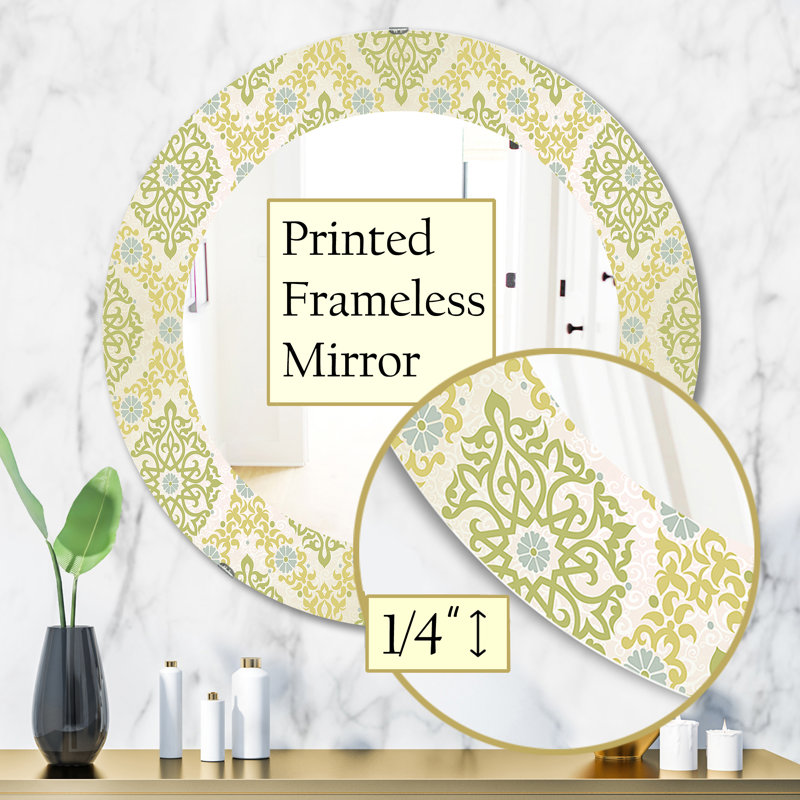 Miroir mural en style oriental, H 31,5 po x l po