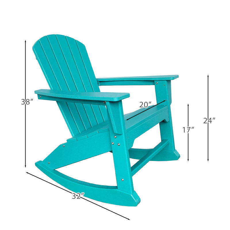 Chaise berçante d'extérieur en plastique Lukasz, Bleu
