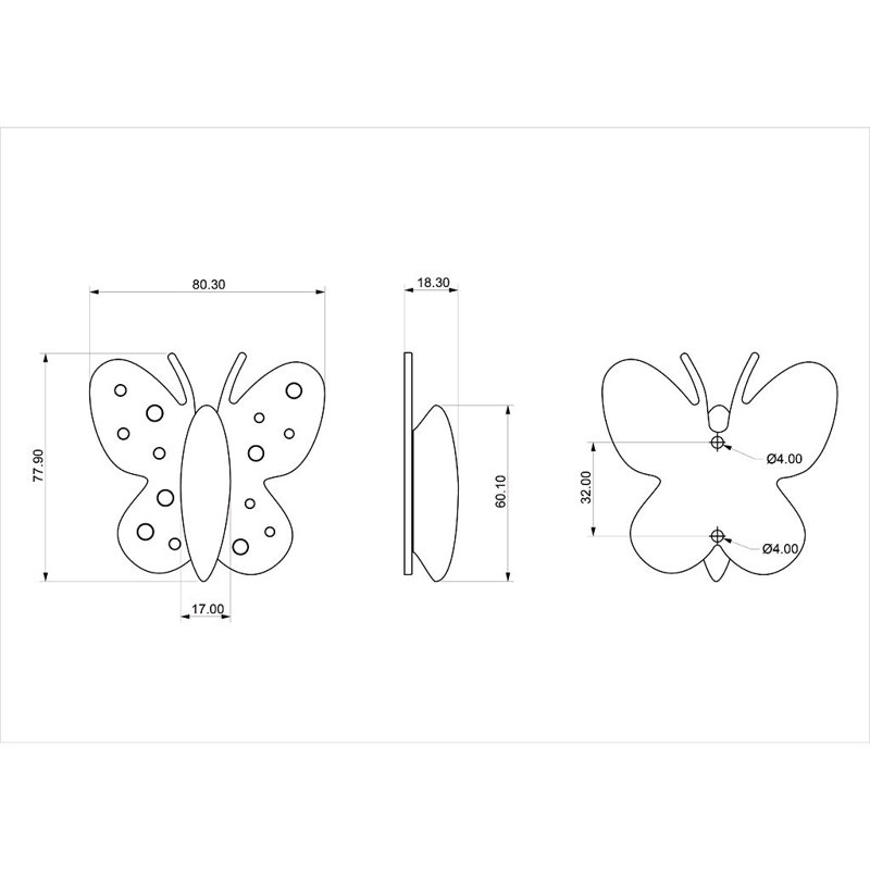Crochet mural papillon