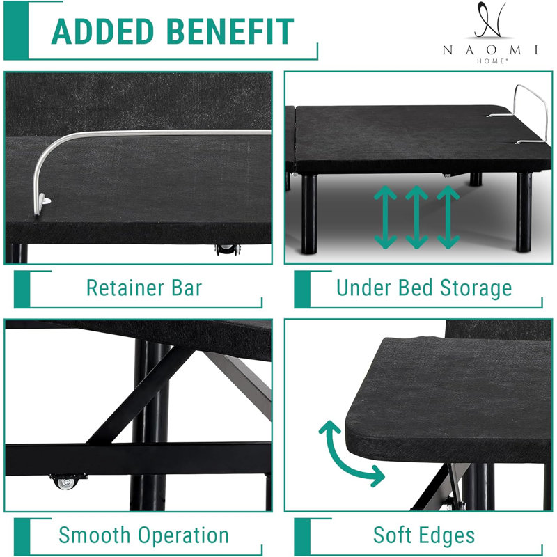 Adjustable Bed Frame Full, Head & Foot Incline, 7 Adjustable Positions, Wireless Remote