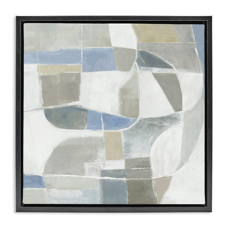Cadre flottant Subtle Flow Geometrics, design par Hannah Dawson, Cadre flottant noir de jais, H 18 po x l 18 po