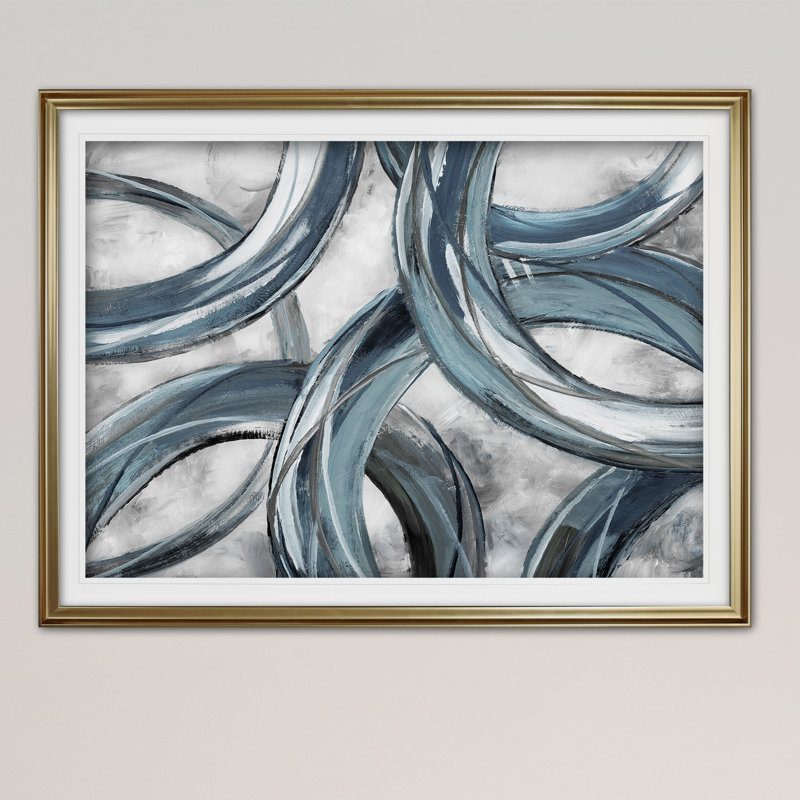 « Ring Around », art graphique encadré flottant, H 30 po x l 40 po, Impression encadrée, Doré