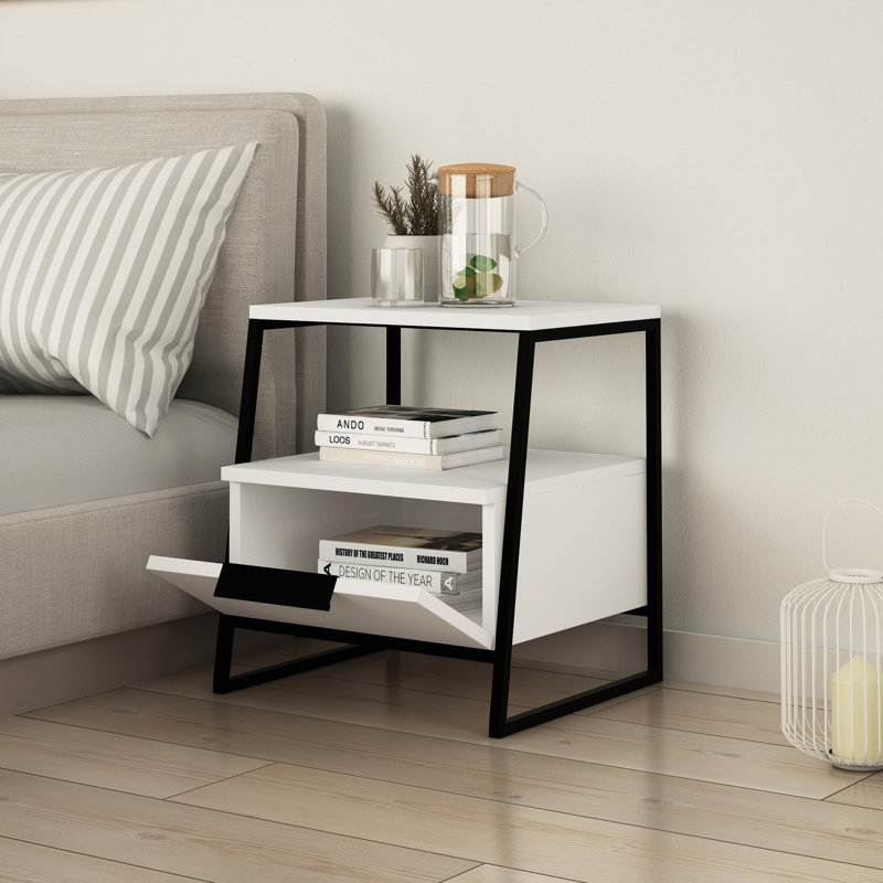 Table de chevet Alishia, Blanc