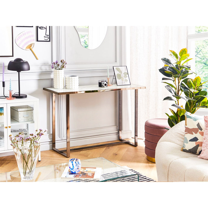 Llorente 120cm Glass Top Console Table