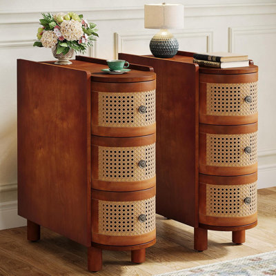 Bryoni 3 Drawer Solid Wood End Table