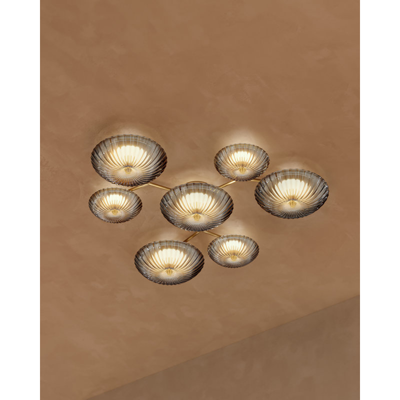 Birmingham Flush Mount in Vintage Polished Brass, 56 W