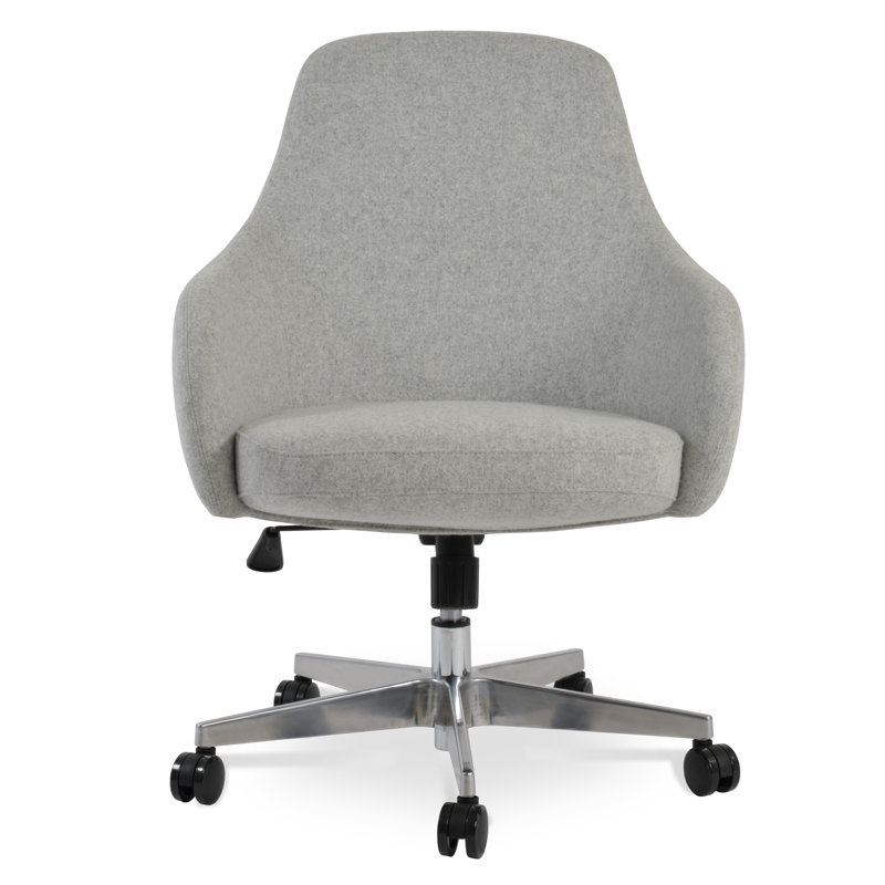 Fauteuil de bureau en laine Gazel, Argent argent