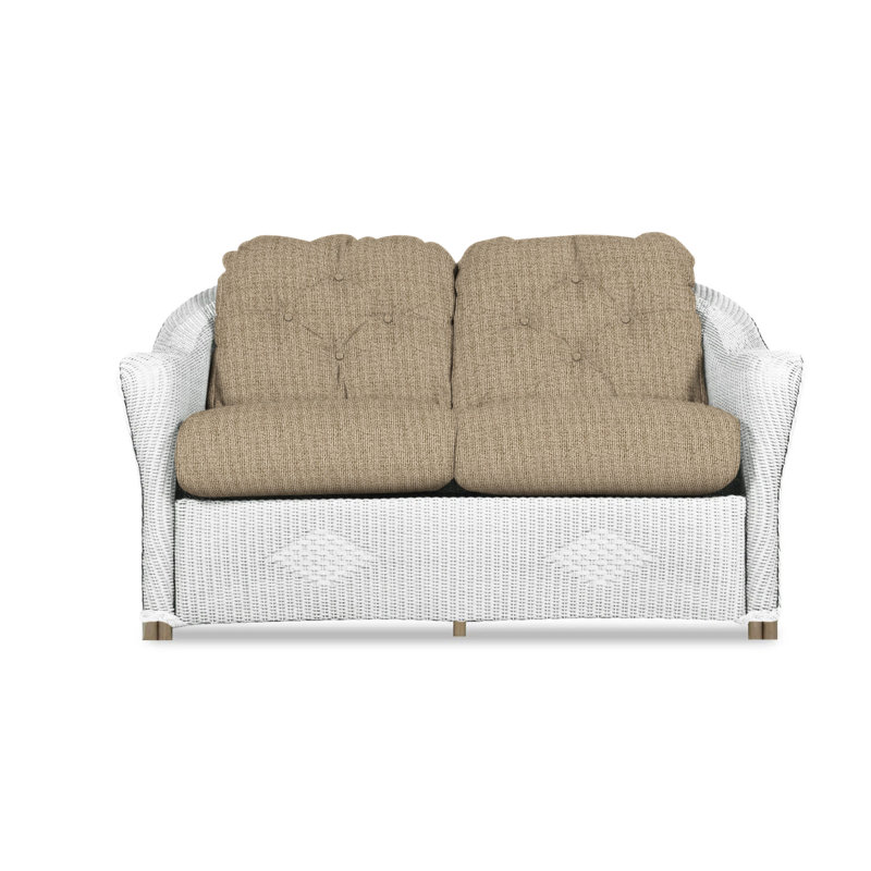 Reflections Outdoor 2 - Seat Loveseat, White, Rollo Linen