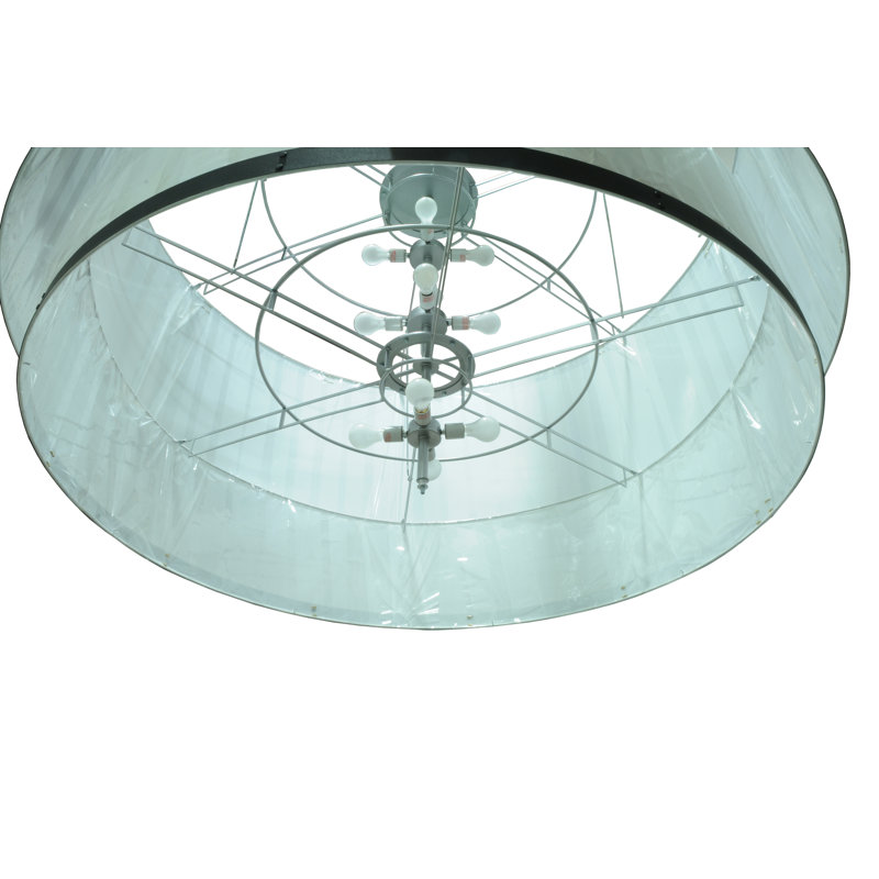 Cilindro 12 - Light Chandelier, 84" H x 72" W x 72" D, Textured Black