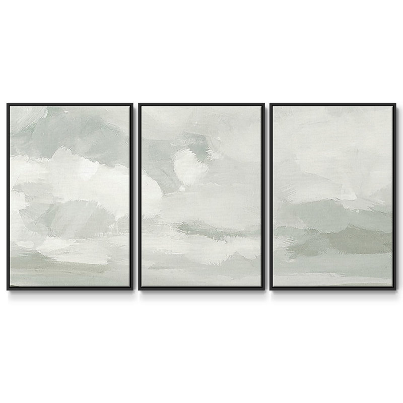 Gray Stone Sky IV - 3 pièces, reproduction sur toile, H 40 po x l 78 po x P 2 po, Noir