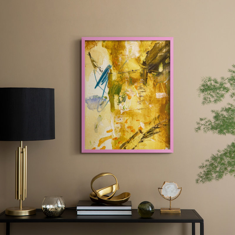 Blazing Rays I Framed Print - Solid Wood, 15" H x 12" W, Pink