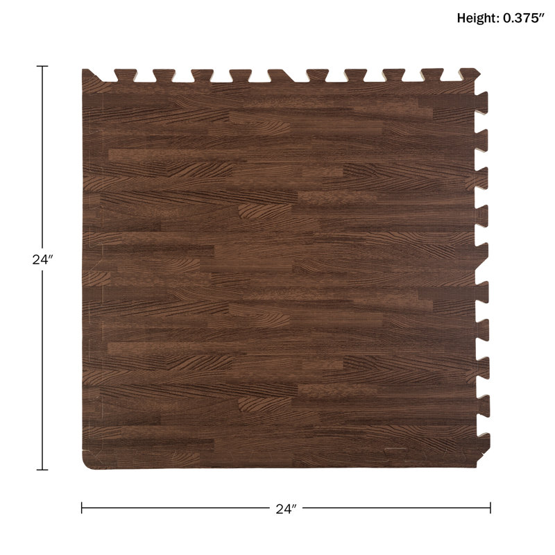 Stalwart 24 SQFT Foam Floor Tiles - Wood Grain Interlocking Foam Tiles with Border - Foam Play Mat Playroom or Gym Flooring for Home Gym