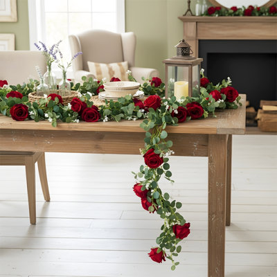2 pièces fleurs artificielles guirlande printemps eucalyptus guirlande fausse fleur pivoine rose vigne verdure plante murale suspendue pour mariage arche porte arrangement de fête