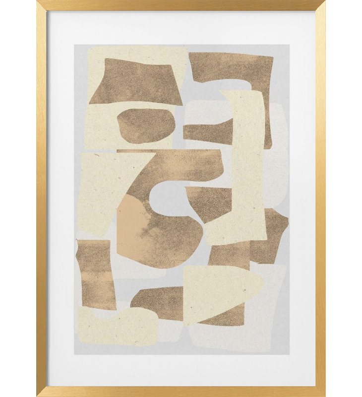 Abstract "Paper Collage No.4" Framed Print Wall Art, 20" H x 16" W