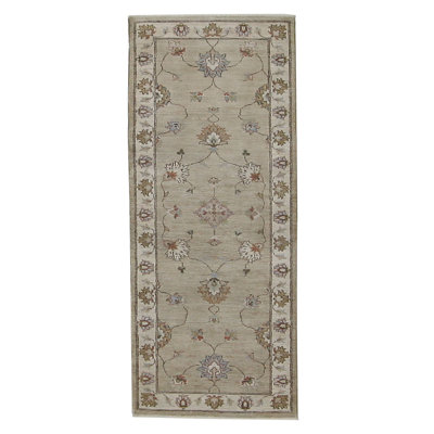 Davey Hand Knotted 2.6x8 Lt.Brown Runner
